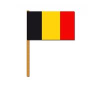 Set van 6x stuks luxe grote zwaaivlaggen Belgie 30 x 45 cm - zwaaivlaggen