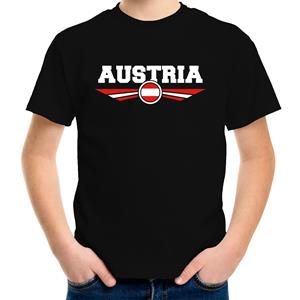 Bellatio Oostenrijk / Austria landen t-shirt zwart kids (158-164) - Feestshirts