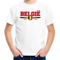 Bellatio Belgie landen t-shirt wit kids (134-140) - Feestshirts
