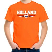 Bellatio Oranje / Holland supporter t-shirt / shirt oranje met Nederlandse vlag voor kids