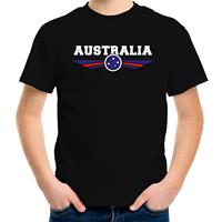Bellatio Australie / Australia landen t-shirt zwart kids (146-152) - Feestshirts
