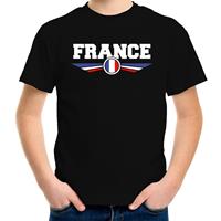 Bellatio Frankrijk / France landen t-shirt zwart kids (134-140) - Feestshirts