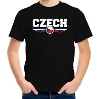 Bellatio Tsjechie / Czech landen t-shirt zwart kids (134-140) - Feestshirts