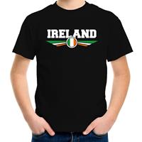 Bellatio Ierland / Ireland landen t-shirt zwart kids (134-140) - Feestshirts