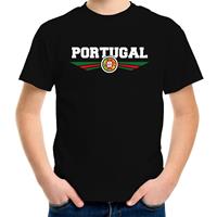 Bellatio Portugal landen t-shirt zwart kids (134-140) - Feestshirts