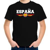 Bellatio Spanje / Espana landen t-shirt zwart kids (134-140) - Feestshirts