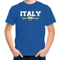 Bellatio Italie / Italy landen t-shirt blauw kids (146-152) - Feestshirts