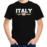 Bellatio Italie / Italy landen t-shirt zwart kids (134-140) - Feestshirts