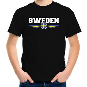 Bellatio Zweden / Sweden landen t-shirt zwart kids (134-140) - Feestshirts