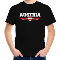 Bellatio Oostenrijk / Austria landen t-shirt zwart kids (134-140) - Feestshirts