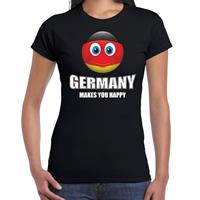 Bellatio Germany makes you happy landen t-shirt Duitsland zwart voor dames