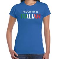 Bellatio Italie Proud to be Italian landen t-shirt blauw dames - Feestshirts