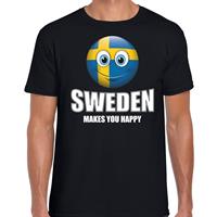 Bellatio Sweden makes you happy landen t-shirt Zweden zwart voor heren