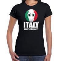 Bellatio Italy makes you happy landen t-shirt Italie zwart voor dames