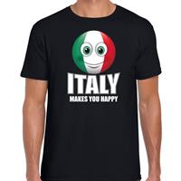 Bellatio Italy makes you happy landen t-shirt Italie zwart voor heren