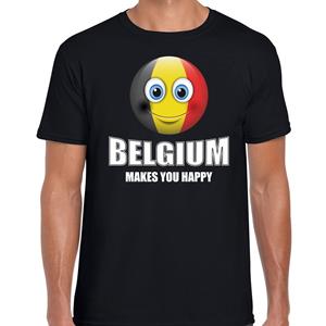 Bellatio Belgium makes you happy landen t-shirt Belgie zwart voor heren