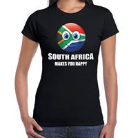 Bellatio Africa makes you happy landen t-shirt Zuid-Afrika zwart voor dames
