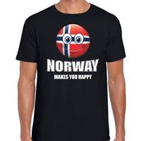 Bellatio Norway makes you happy landen t-shirt Noorwegen zwart voor heren