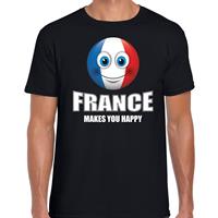 Bellatio France makes you happy landen t-shirt Frankrijk zwart voor heren