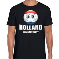 Bellatio Holland makes you happy landen t-shirt Nederland zwart voor heren