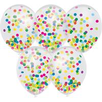 Haza 5x Confetti thema feest ballonnen 30 cm - Ballonnen