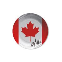 Canada vlag thema wegwerp bordjes 16x stuks - Feestbordjes