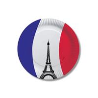Frankrijk vlag wegwerp bordjes 20x stuks - Feestbordjes