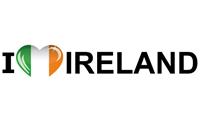 Bellatio Set van 5x stuks i Love Ireland vlag sticker 19.6 cm - Feeststickers