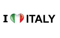 Bellatio Set van 5x stuks i Love Italy vlag sticker 19.6 cm - Feeststickers