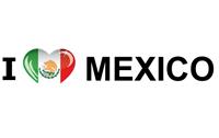 Bellatio Set van 5x stuks i Love Mexico vlag sticker 19.6 cm - Feeststickers