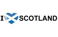 Bellatio Set van 5x stuks i Love Scotland vlag sticker 19.6 cm - Feeststickers