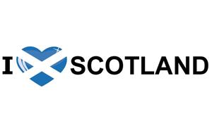 Bellatio Set van 5x stuks i Love Scotland vlag sticker 19.6 cm - Feeststickers