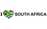 Bellatio Set van 10x stuks i Love South Africa vlag sticker 19.6 cm - Feeststickers
