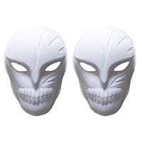 8x stuks papier mache maskers Halloween spook - Verkleedmaskers