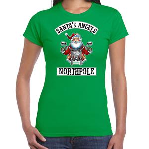 Bellatio Fout Kerstshirt / outfit Santas angels Northpole groen voor dames