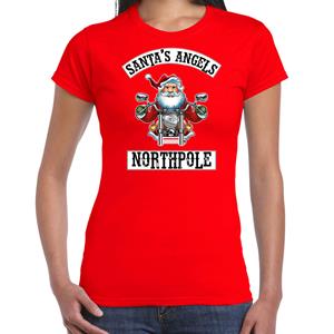 Bellatio Fout Kerstshirt / outfit Santas angels Northpole rood voor dames