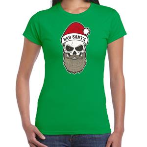 Bellatio Bad Santa fout Kerstshirt / outfit groen voor dames