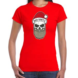 Bellatio Bad Santa fout Kerstshirt / outfit rood voor dames