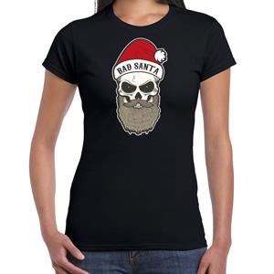 Bellatio Bad Santa fout Kerstshirt / outfit zwart voor dames