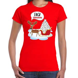 Bellatio F#ck coronavirus fout Kerstshirt / outfit rood voor dames