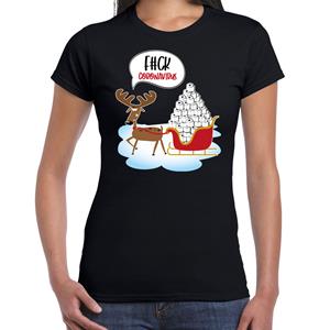 Bellatio F#ck coronavirus fout Kerstshirt / outfit zwart voor dames