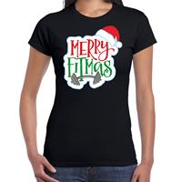 Bellatio Merry fitmas Kerstshirt / outfit zwart voor dames