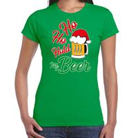 Bellatio Ho ho hold my beer fout Kerstshirt / outfit groen voor dames