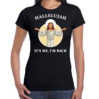 Bellatio Hallelujah its me im back Kerst t-shirt / outfit zwart voor dames