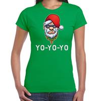Bellatio Gangster / rapper Santa fout Kerstshirt / outfit groen voor dames