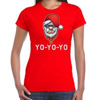Bellatio Gangster / rapper Santa fout Kerstshirt / outfit rood voor dames
