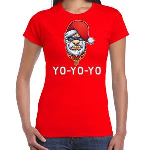 Bellatio Gangster / rapper Santa fout Kerstshirt / outfit rood voor dames