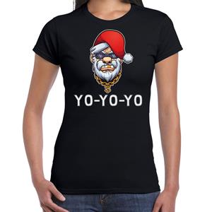 Bellatio Gangster / rapper Santa fout Kerstshirt / outfit zwart voor dames