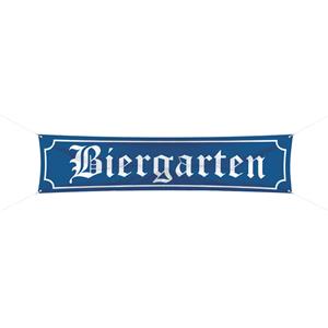 Folat banner Oktoberfest Biergarten 1,8 meter polyester blauw