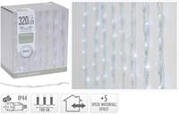 Koopman LED Lichtervorhang mit 5 Funktionen, 320 LED's, kaltweiß, 100x200cm farblos